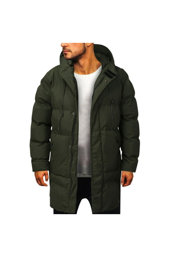 Warm Winter Coats for Men Winter Parka Jacket Thick Outerwear Jacket for Men Green,2XL