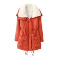 thumbnail image 1 of Vedolay Warm Winter Coats for Women Long Sleeve Open Front Coat Orange,M, 1 of 5