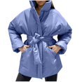 thumbnail image 1 of Vedolay Warm Winter Coats for Women Open-Front Cardigan Coat Solid Color Coats for Women Blue,S, 1 of 5