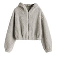 thumbnail image 1 of Vedolay Warm Winter Coats for Women Open Front Knit Coat Shrugs for Women 2023 Grey,L, 1 of 2