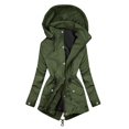 thumbnail image 1 of Vedolay Warm Winter Jacket Button Plush Tops Hooded Loose Cardigan Coat Winter Jacket Army Green,XL, 1 of 4