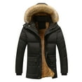 thumbnail image 1 of Vedolay Warm Winter Jacket Zip Up Windproof Jackets Overcoat Thicken Long Coat Black,3XL, 1 of 5