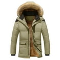 thumbnail image 1 of Vedolay Warm Winter Jacket Zip Up Windproof Jackets Overcoat Thicken Long Coat Khaki,4XL, 1 of 5