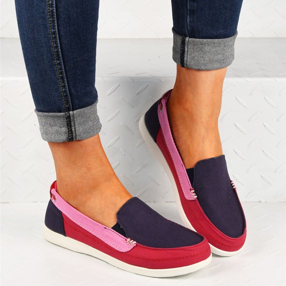 Vedolay Wide Casual Shoes For Women Shoes for Women, Soft Sole Slide Comfortable Slip-on Loafer Shoes,Navy 8