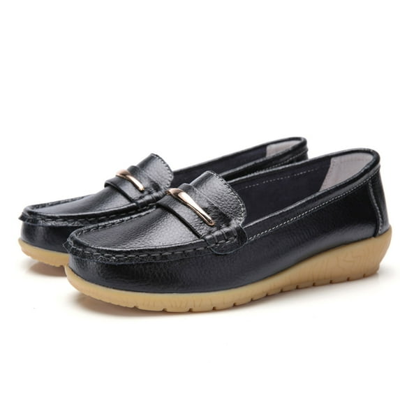 Vedolay Wide Casual Shoes For Women Women's Platform Loafers Comfortable Fashion Non-Slip Hollow Walking Shoes,Black 7