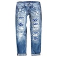 thumbnail image 1 of Vedolay Wide Leg Jeans Women's Baggy Jeans High Waisted Straight Leg Streetwear Vintage Pants,Blue S, 1 of 5