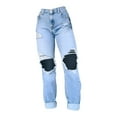 thumbnail image 1 of Vedolay Wide Leg Jeans Women's High Waisted Stretchy Jeans Boyfriend Trendy Denim Pants,Blue M, 1 of 5