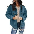 thumbnail image 1 of Vedolay Winter Coat Women Long Sleeve Button Down Coat Knit Cardigan Coat Light Blue,XL, 1 of 4