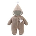 thumbnail image 1 of Vedolay Winter Coats for Kids Winter Snowsuit Romper Hoodied Outwear Coat Jacket Coffee,73, 1 of 3