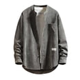 thumbnail image 1 of Vedolay Winter Coats for Men Long Sleeve Bomber Jacket Coat with Pocket Clothes Grey,2XL, 1 of 3