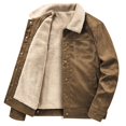 thumbnail image 1 of Vedolay Winter Coats for Men Long Sleeve Button Down Solid Blazer Jackets Khaki,2XL, 1 of 5