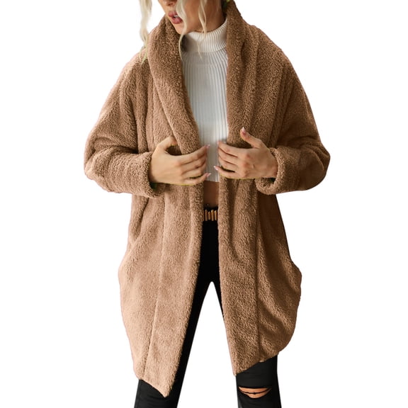 Vedolay Winter Coats for Women Button Down Long Sleeve Soft Knit Cardigan Coat 2023 Coffee,S