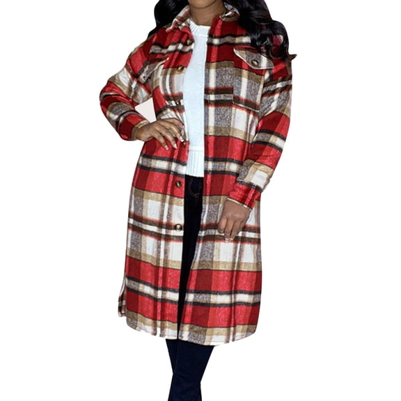 Vedolay Winter Coats for Women Open Front Work Winter Jacket Coat 2023 Red,M