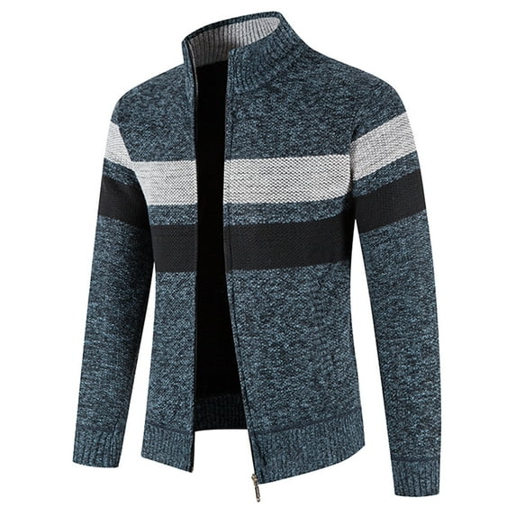 Vedolay Winter Sweaters for Men Open Front Cardigan Coat Knit Coats for Men 2023 Blue,2XL