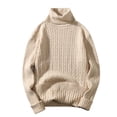 thumbnail image 1 of Vedolay Winter Sweaters for Men Winter Zipper Sweater Loose Casual Warm Pullover Tops Beige,2XL, 1 of 4