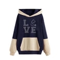 thumbnail image 1 of Vedolay Women 2023 Sweatshirt Hoodies for Women 2023 Puff Long Sleeve Sweatshirts Crewneck Loose Tunic 2023 Pullover Tops,Dark Blue L, 1 of 3