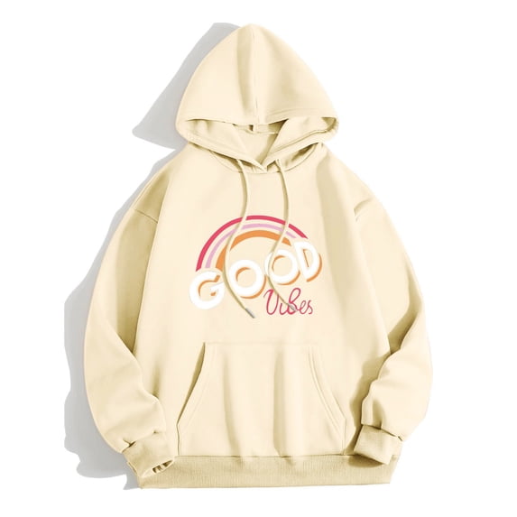 Vedolay Women 2023 Sweatshirt Women's 2023 Oversized Zip Up Hoodies Sweatshirts Fall Casual Drawstring Jackets with Pockets,Beige M