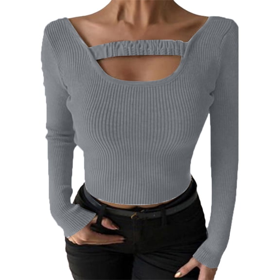Vedolay Women Blouse Boho Long Sleeve Casual Loose Tops Grey,M