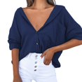 thumbnail image 1 of Vedolay Women Blouse Shirts Trendy Ladies Blouses Dressy Casual Clothing 2023 Blue,M, 1 of 5