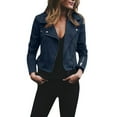 thumbnail image 1 of Vedolay Women Coat Lightweight Casual Open Front Blazer Jacket with Pockets Blue,2XL, 1 of 2