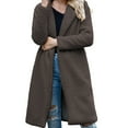 thumbnail image 1 of Vedolay Women Coats Plus Size Button Plush Tops Hooded Loose Cardigan Coat Winter Jacket Coffee,S, 1 of 4