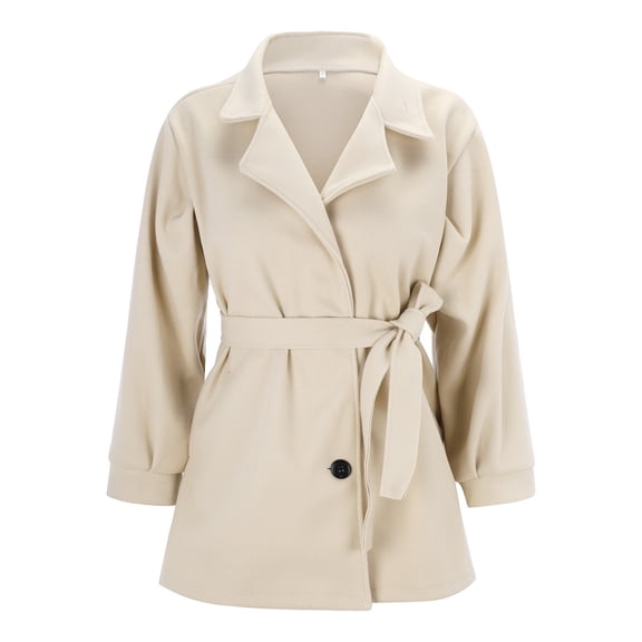 Vedolay Women Coats Plus Size Jumper Loose Oversized Cardigan Coat Outwear Overcoat Beige,L