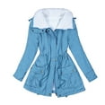 thumbnail image 1 of Vedolay Women Coats Plus Size Long Sleeve Crochet Knit Shrug Open Front Button Up Tops Blue,M, 1 of 4