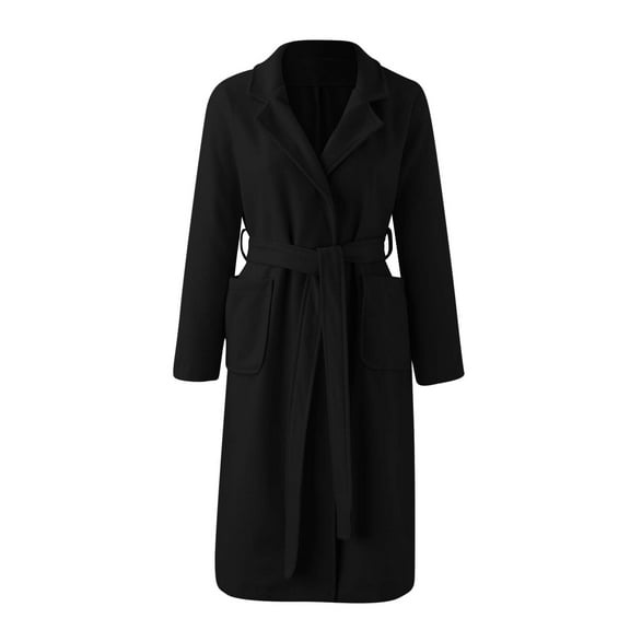 Vedolay Women Coats Winter 2023 Fall Coat Jacket Coat Open Front Cardigan Black,L