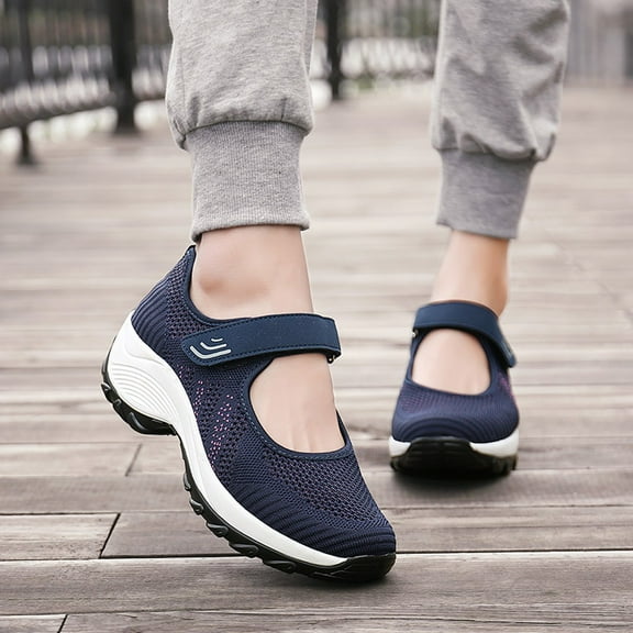 Vedolay Women Cute Casual Shoes Shoes for Women Slip-on Non-Slip Soft Walk Loafers,Dark Blue 5.5