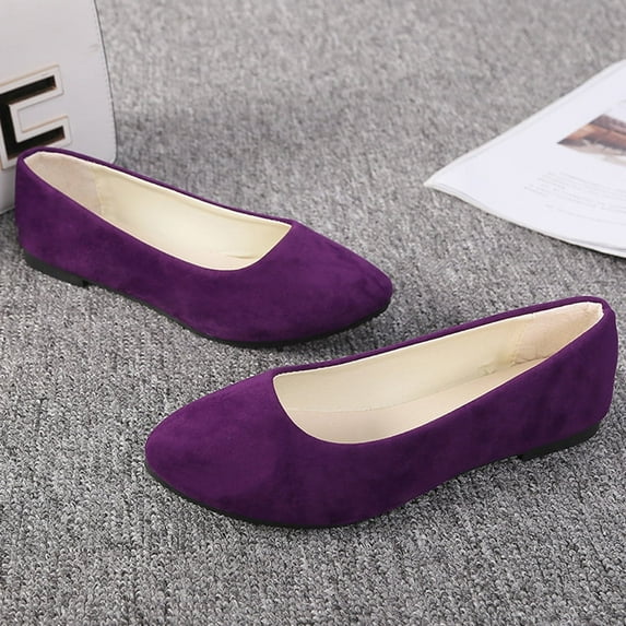 Vedolay Women Cute Casual Shoes Womens Loafers Cutout Breathable Comfort Soft sole Non-Slip Casual Shoes,Purple 8.5