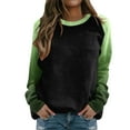 thumbnail image 1 of Vedolay Women Hoodless Hoodies 2023 Oversized V-Neck Long Sleeve Pocket Tunic Sweatshirts Green,M, 1 of 5