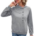 thumbnail image 1 of Vedolay Women Hoodless Hoodies Fashion 2023 Long Sleeve O-Neck Pullover Hoodie Sweaters Outwear for Women Zip up Hoodie Y2k Grey,M, 1 of 5