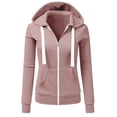 thumbnail image 1 of Vedolay Women Hoodless Hoodies Fashion 2023 Plus Oversized V-Neck Long Sleeve Pocket Sweatshirts Jackets for Women RD2,S, 1 of 3