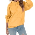 thumbnail image 1 of Vedolay Women Hoodless Hoodies Fashion Casual Pullover Long Sleeve Basic Crew Neck Sweatshirt Clothes for Women Yellow,L, 1 of 4