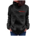 thumbnail image 1 of Vedolay Women Hoodless Hoodies Fashion Plush Hooded Long Sleeve Pullover Sweater Jackets for Women Black,4XL, 1 of 2