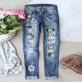 thumbnail image 1 of Vedolay Women Jeans Womens High Waisted Baggy Wide Leg Ripped Casual Denim Pants,Green XXL, 1 of 3