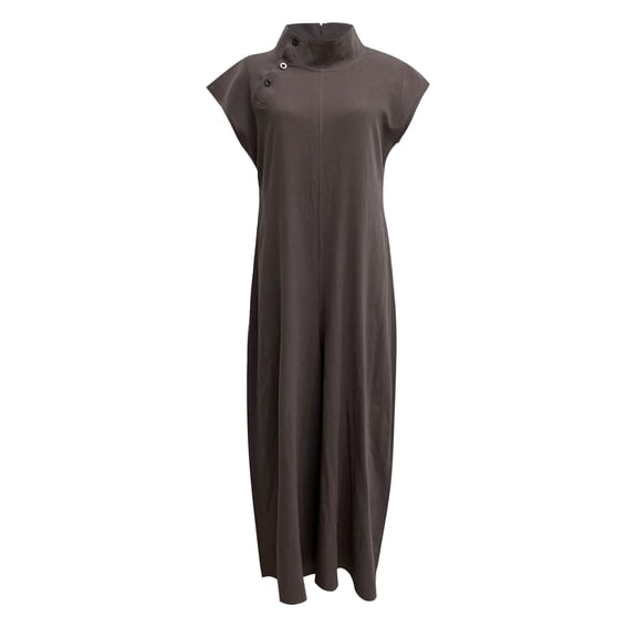 Vedolay Women Jumpsuit Womens Jumpsuit Spaghetti Strap Wide Leg Split Jumpsuits Long Overalls Summer Beach Loose Fit Rompers,Brown M