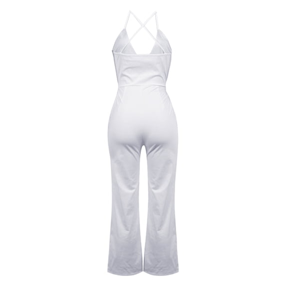 Vedolay Women Jumpsuits Dressy Womens One Piece Jumpsuits Outfits Bodycon Bodysuit Rompers Workout Unitard Playsuit Backless Cute Club,White L