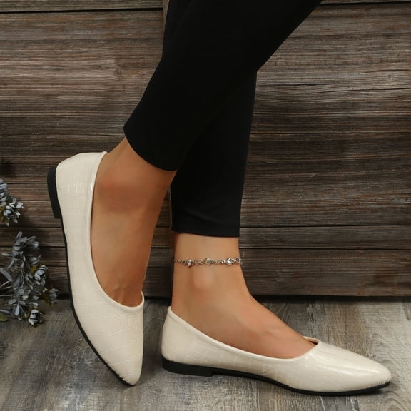 Vedolay Women Loafers Loafers For Women Wide Width Fashion Flat Shoes Classic Casual Shoes,White 8.5