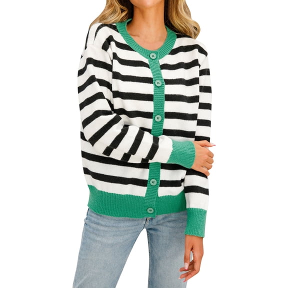 Vedolay Women Long Cardigan Button Down V Neck Soft Knit Cardigan Coats 2023 Green,XL