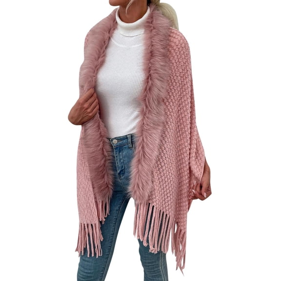 Vedolay Women Long Cardigan Knit Cardigan Sweater Loose Fit Casual Solid Color Jacket Coat Pink,L