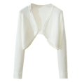 thumbnail image 1 of Vedolay Women Long Cardigan Open Front Cardigans Soft Draped Ruffle Shrugs White,One Size, 1 of 4