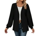thumbnail image 1 of Vedolay Women Long Cardigan Winter Knit Full-Zipper Sweater Slim Fit 2023 Black,L, 1 of 5