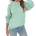 thumbnail image 1 of Vedolay Women Long Sleeve Sweatshir Fashion Plush Hooded 2023 Long Sleeve Pullover Sweater Zip up Jacket Green,L, 1 of 4