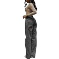 thumbnail image 1 of Vedolay Women Pants Bell Bottom Jeans Trendy Retro Stretch Skinny Flare Denim Pants Grey,S, 1 of 5