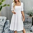thumbnail image 1 of Vedolay Women'S Casual Dresses Women's 2023 Spring Casual Sleeveless Beach Tank Dress Bodycon Ruched Summer Mini Dresses,White L, 1 of 5