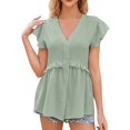 thumbnail image 1 of Vedolay Women'S Tops, Tees & Blouses Short Sleeve Casual Women's Dolman Tops,Green S, 1 of 3