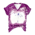 thumbnail image 1 of Vedolay Women Shirts Casual Womens Summer Tops Crewneck Lace Crochet Short Sleeve Shirts Casual Chiffon Blouses,Purple S, 1 of 3