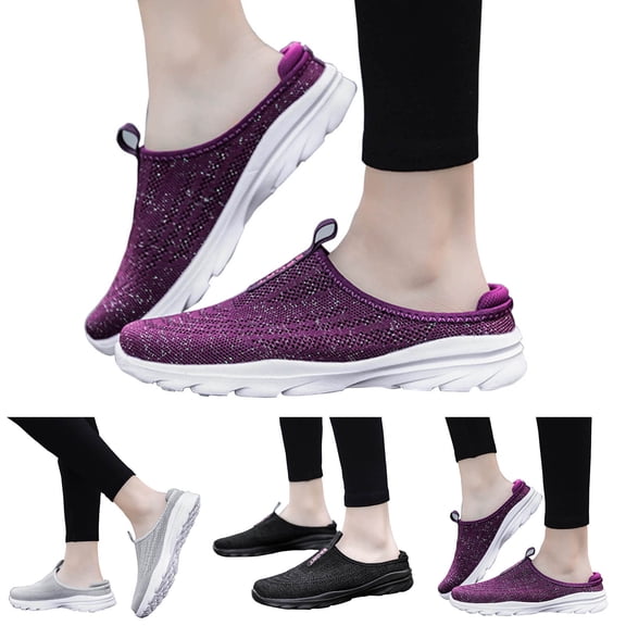 Vedolay Women Shoes Women Slip-On Platform Sneakers Casual Comfortable Fashion Shoes,Purple 6.5