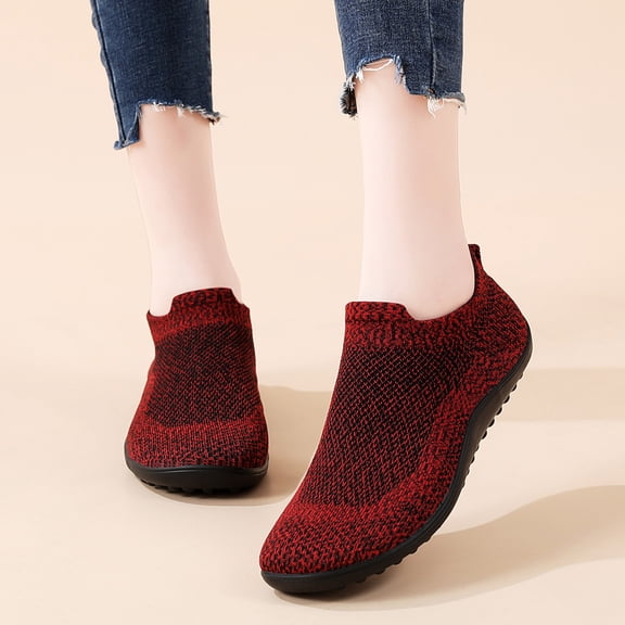 Vedolay Women Shoes Womens Slip on Shoes with Arch Support Comfort Wide Light Weight Shoes,Red 8